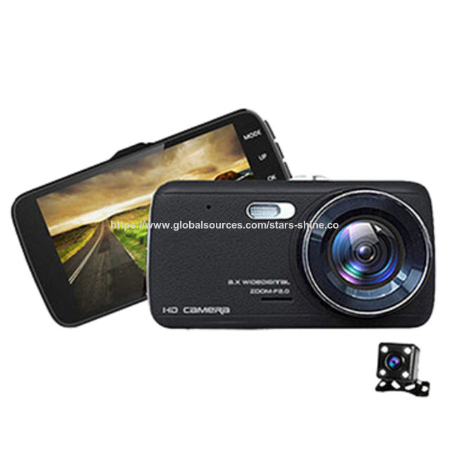 Cámara DVR para coche Full HD 1080p de 4.0" con doble lente, caja negra para coche, DVR portátil con cámara de visión trasera nocturna for sale at factory direct price