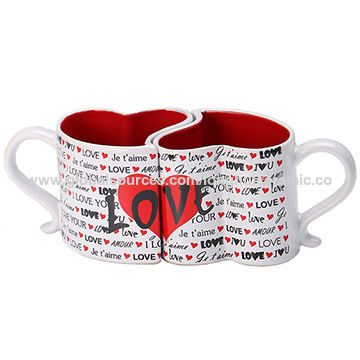 Valentine's Day Gift Heart Shape Custom Design Printed Ceramic