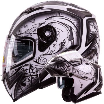demon motorcycle helmets GDM Helmet with Bluetooth Intercom - Chrome & Clear Shields 218 Approved motorcycle helmet GDM VENOM Full Face Motorcycle Helmet Aerodynamic shell design constructed using an advanced lightweight composite poly Buy South Korea Wholesale Iv2