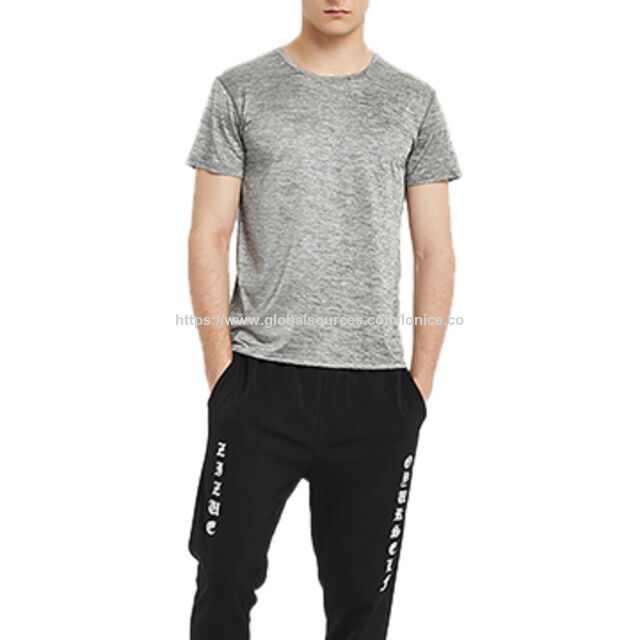 Wholesale Custom Printing Casual Short Sleeve Men High Elastic Plain Cotton Training Gym T-Shirt