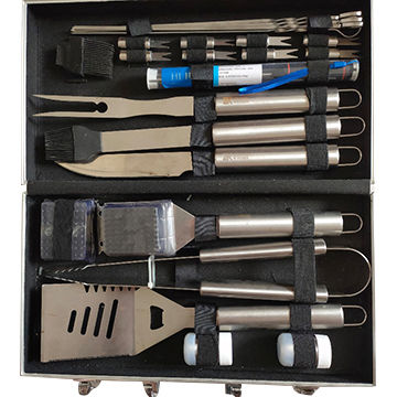 BBQ Grill Accessories Set Stainless Steel Tools Set with Aluminum