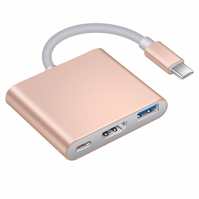 3-in-1 USB 3.0 Hub mit Typ-C HDMI-Anschluss, USB-C-Hub für MacBook