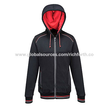 Sweat à capuche zippé en maille brossée pour homme, idéal pour la salle de sport for sale at factory direct price