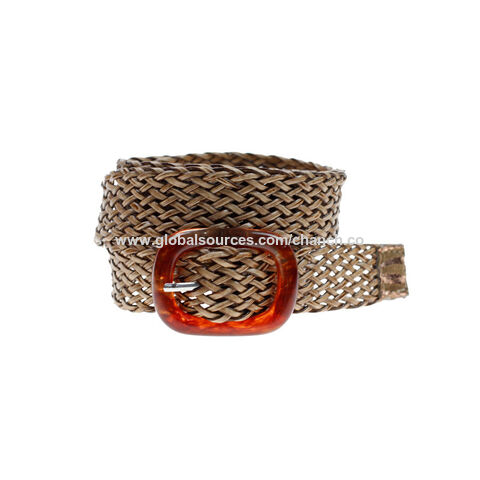 أحزمة مضفرة عصرية بإبزيم مربع من الراتينج، مناسبة للفساتين. for sale at factory direct price