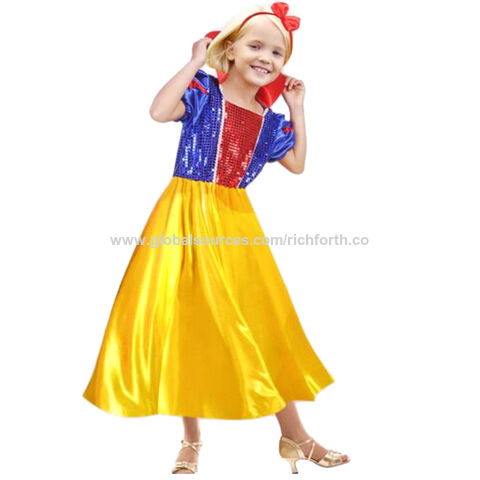 Costume de Robe de Princesse Blanche-Neige pour Filles, Idéal pour Fête d'Halloween et Cosplay