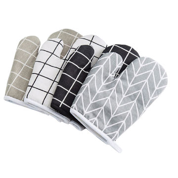 Guantes de cocina de poliéster con aislamiento térmico, decoración para el hogar, manoplas de horno personalizadas para hornear
