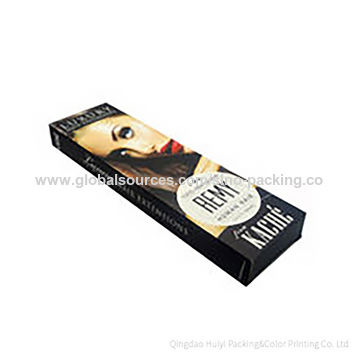China Luxury Black Custom Art Paper Hair Bundle Extension Carton