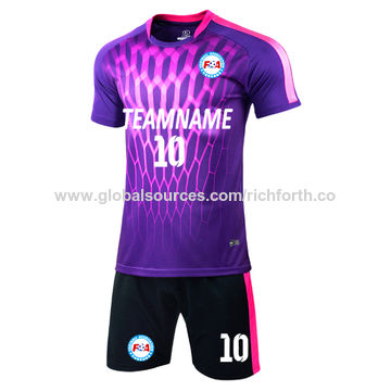 Custom Purple White Sublimation Soccer Uniform Jersey Discount