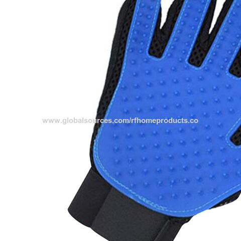Cepillo de guante de masaje de goma para baño de perros y gatos - Guantes removedores de pelo para mascotas