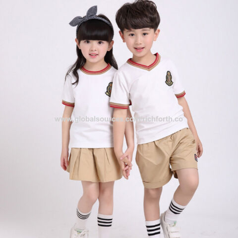 Design de uniforme escolar internacional, uniforme de verão para crianças for sale at factory direct price