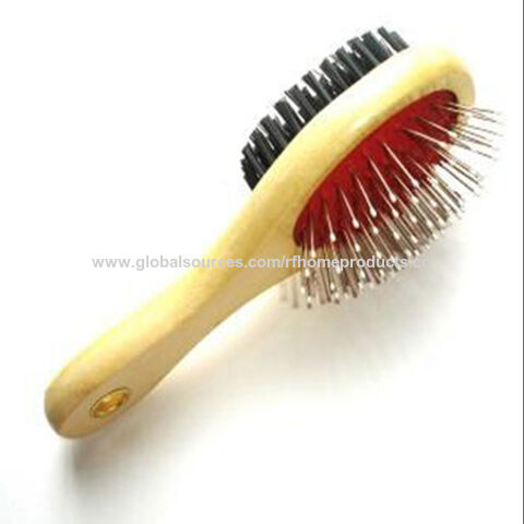فرشاة مزدوجة بشعيرات ودبابيس للكلاب والقطط - لإزالة شعر الحيوانات الأليفة والوبر for sale at factory direct price