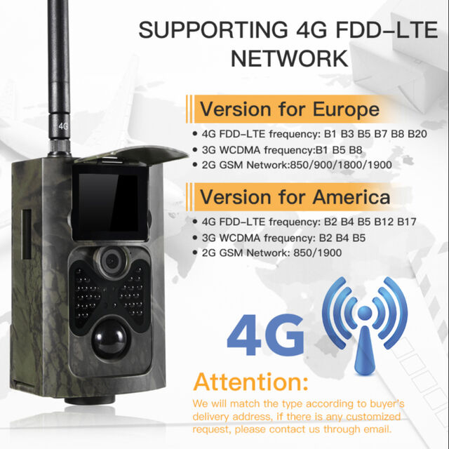 4G Wildkamera 20MP 1080p 64GB Wasserdichte Outdoor-Handykamera