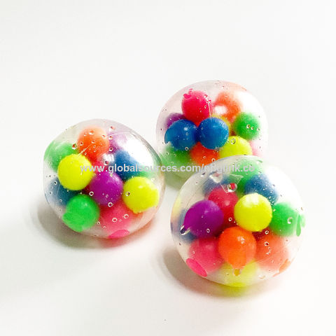 Stress ball with beads clearance inside