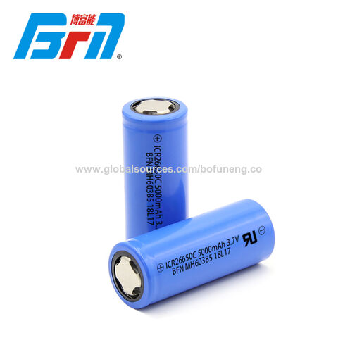 Buy Wholesale China High Quality 3.7v Li-ion Battery 26650 5000mah  Rechargeable Battery Cell & Solar Batteries at USD 2.5