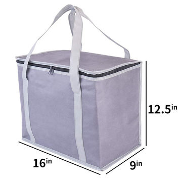 Lunch Bag Women Picnic Big Cooler Tote Insulated Zipper Cotton Linen With Handle 