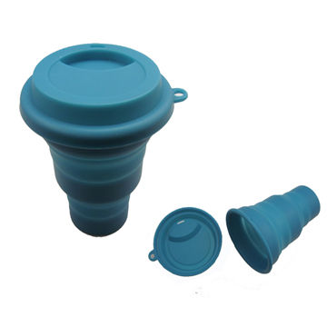 Vaso plegable de silicona, disponible en varios colores. Ideal para mayoristas y distribuidores.