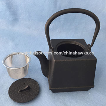 Tetera de hierro 0.8L negra hierro con infusor