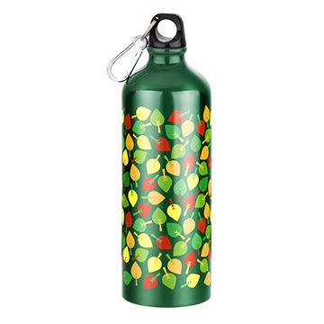 Botella de Agua de Aluminio con Tapa de Rosca de Boca Estrecha y Asa, Forma Cilíndrica