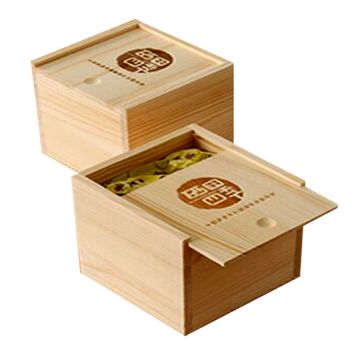 Engrave Logo Diy Wooden Square Box, Square Wooden Box With Sliding Lid