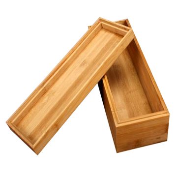 Home Kitchen Rectangular Wooden Box, Rectangular Wooden Box With Lid