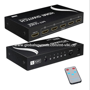 MT-ViKI HDMI Switch 5x1 5 Port HDMI Switcher Box with IR Wireless Remote  Control Support 4Kx2K Ultra HD 3D 1080P and USB Power Cable : :  Electronics