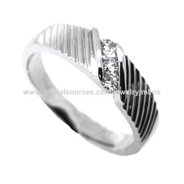 Achetez en gros Bague Homme Plaqu Rhodium Bague Grav e Grav e