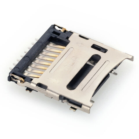 موصّل بطاقة Micro SD بمقاس 1.20 مم مع مفصلة مرتكزة. موصّلات بطاقات الذاكرة للألعاب والفيديو
