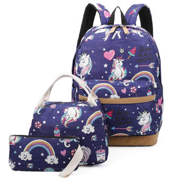 Buy Wholesale China Girls School Backpack Unicorn Teens Bag Set Kids ...