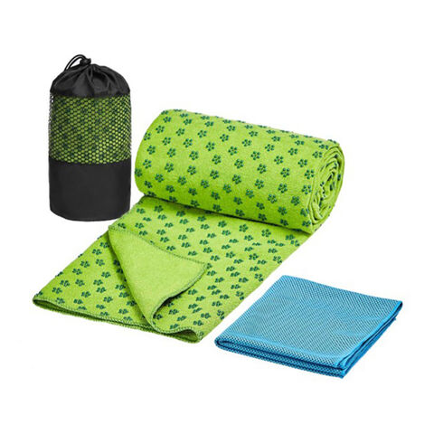 Yoga Towel Made of High Quality Microfiber. Size of L183 cm x W61 cm. Packaged with Drawstring Bag. for sale at factory direct price