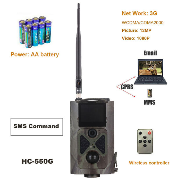 3G Wildkamera 16MP FHD 1080P Nachtsicht 940nm GPRS MMS Fotofallen