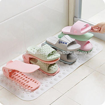 2pcs Simple And Foldable Shoe Rack, Double-layered And Adjustable Plastic Shoe  Storage Organizer