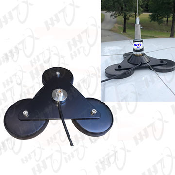 VHF NMO Feder-Peitschenantenne Auto Tri Magnetfuß SMA Triple Ground Plane Magnetmontage