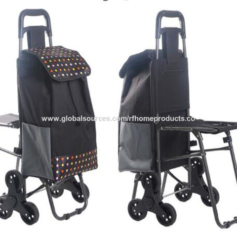 SM＆WD Shopping Trolleys Climbing 6 Wheels Shopping Trolley Bags Grocery Cart Foldable Reusable Shopper Bags 