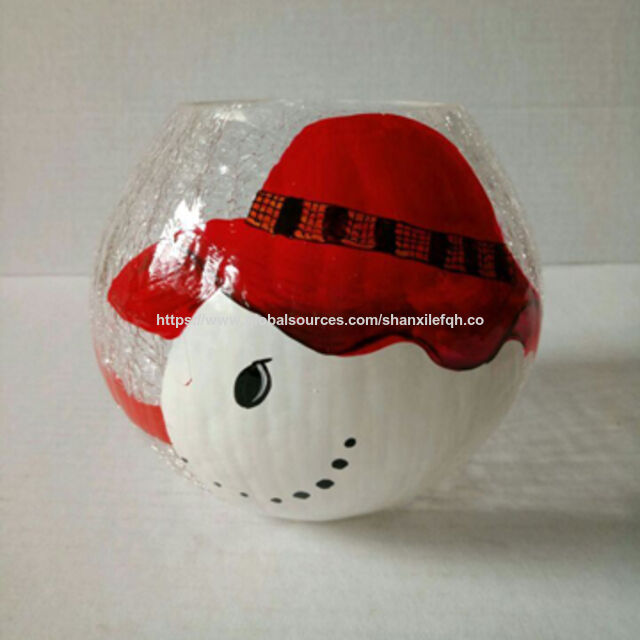 Photophore "Hurricane" Peint à la Main Effet Craquelé for sale at factory direct price