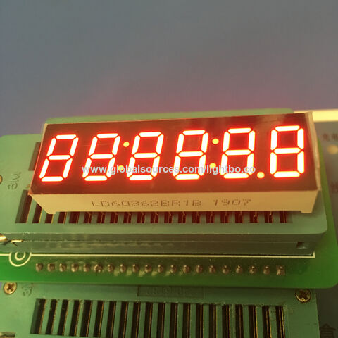 10Pcs 0.36inch 7 Segment 6 Digit Common Cathode RED LED Display – 0.36" Digital Tube