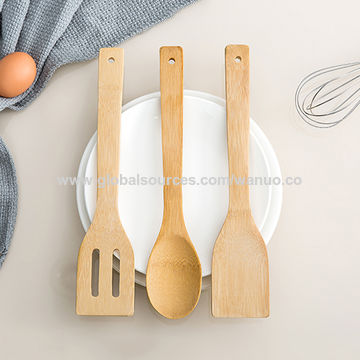 3pc Wooden Bamboo Utensils Spatula Spoon Shovel Cooking Healthy Kitchen Tools 