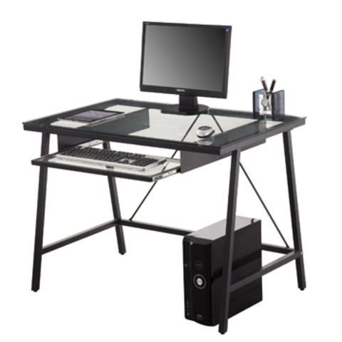 Escritorio para computadora de vidrio templado, escritorio de estudio  moderno para estudiantes, escritorio de computadora pequeño, escritorio de
