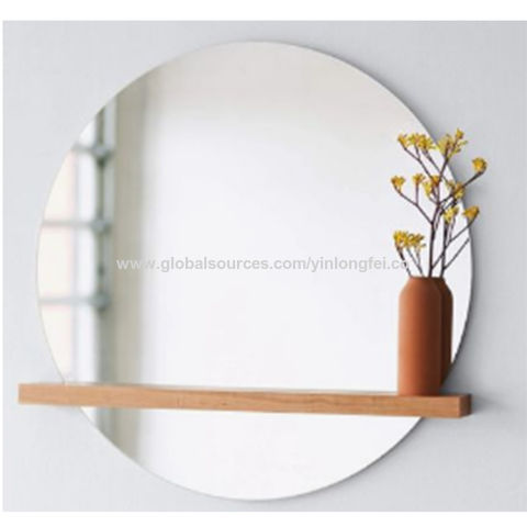 Buy Wholesale China Round Wall Frameless Mirror With Shelf For