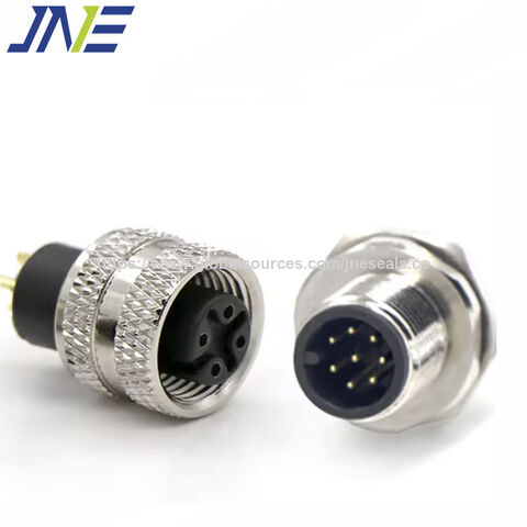 Conector circular impermeable M5 M8 M12 M16 PCB de 4 pines y 6 pines, conector de plástico circular impermeable