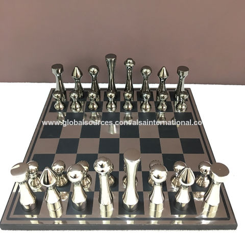 Wholesale Luxury wooden Board Chess Set with Metal pieces or