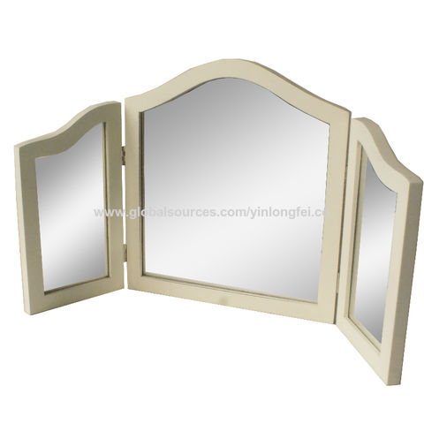 Beautify Large Trifold Vanity Mirror, Tri Fold Free Standing Mirror