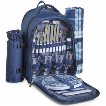 NuFazes Picnic Set Backpack with Wine Carrier for 4