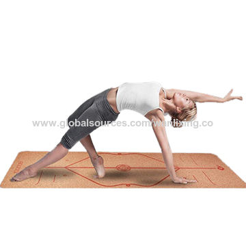 Tape la estera de la yoga con corcho, superficie natural de rubber+Cork, con y sin la impresión