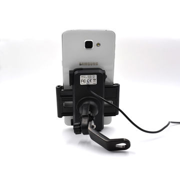 black Motorcycle Phone Mount with Charger 5V 2.4A USB Port 10.3*5.3*11.2cm 