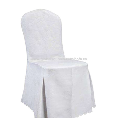 6 White Polyester BANQUET CHAIR COVERS Wedding Ceremony Party Decorations 