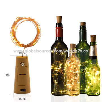 Details about   1-6PC 10-20LED Wine Bottle Fairy String Lights NO Battery Cork Light Party Xmas 