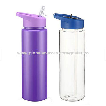 750ml Transparent BPA Free Gym Travel Accessories Plastic Bottles With Flip  Straw Sport Cup Water Cups GREEN