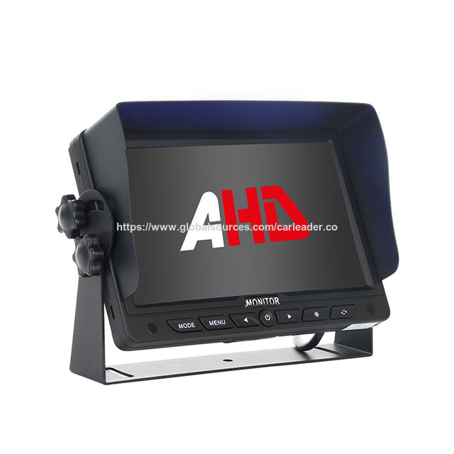 7-Zoll-AHD-Auto-Monitor im Großhandel, 2 AHD-Videoeingänge und 2 Triggerdrähte, 1024*RGB*600 Rückfahr-Monitor mit Klick-Taste