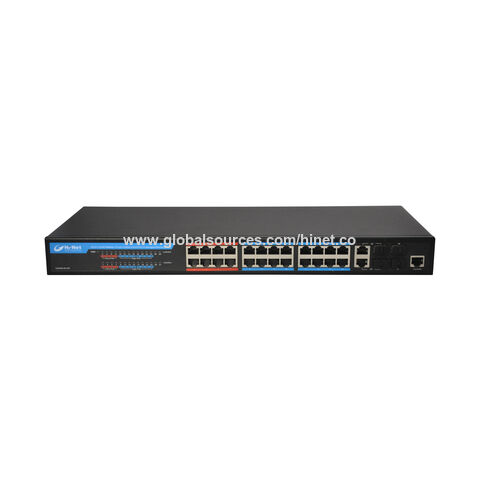 Switch PoE Gestionado L2 de 450W con 24 puertos RJ45 10/100/1000M, 2 puertos SFP de 1G y 2 puertos combo - Ideal para empresas for sale at factory direct price