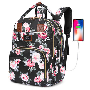 Flora Flowers Love Backpack Travel Bag Laptop Bag Stylish Large Capacity